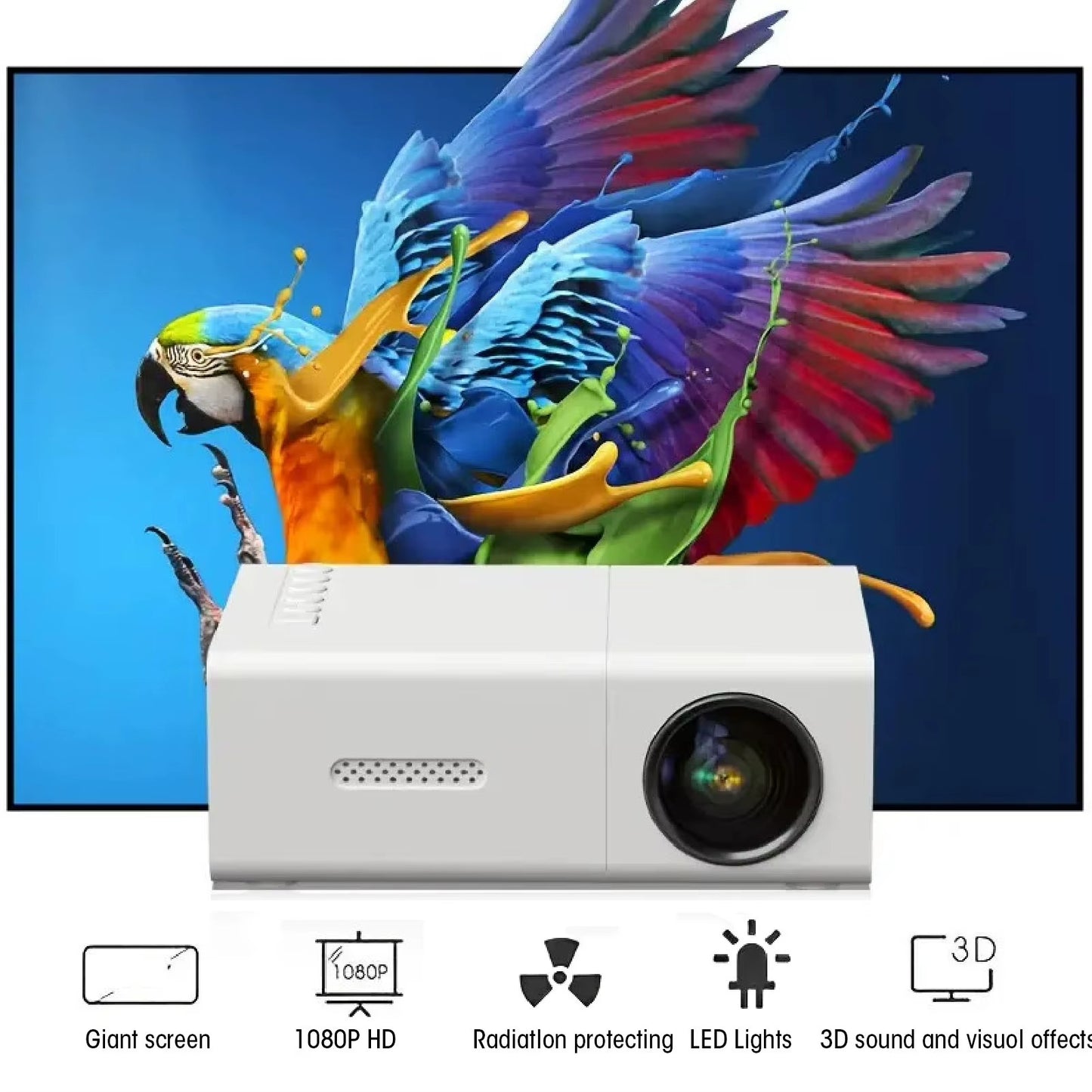 Mini HD Projector – Big Screen from Your Mobile